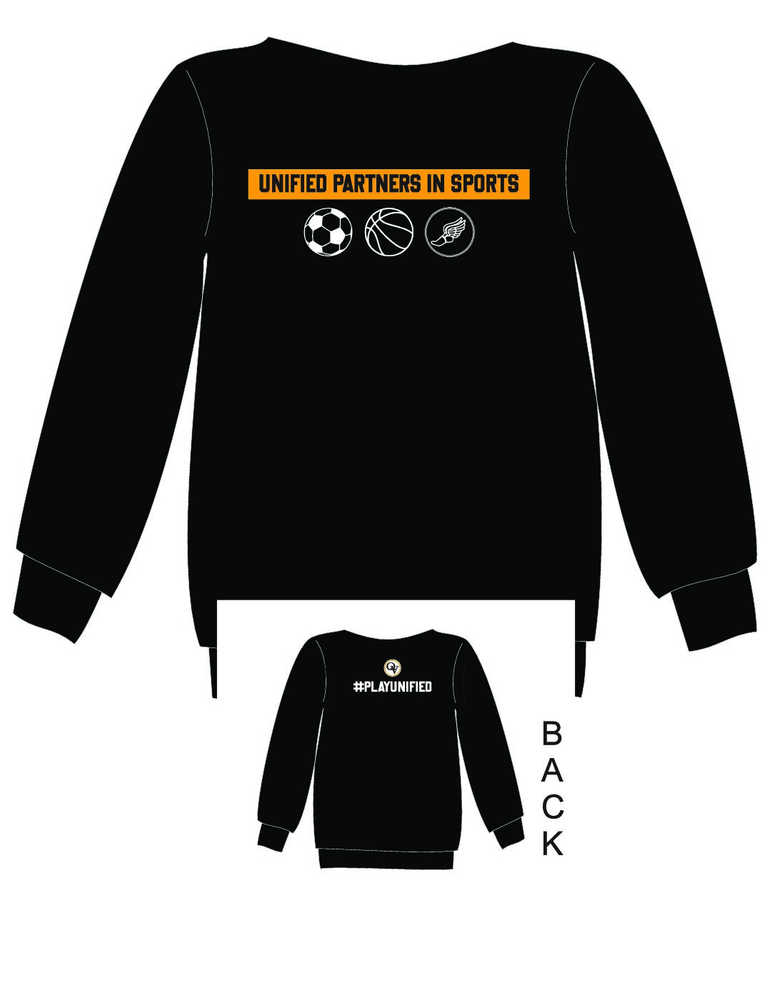 Black Unisex Cotton Crewneck Sweatshirt
