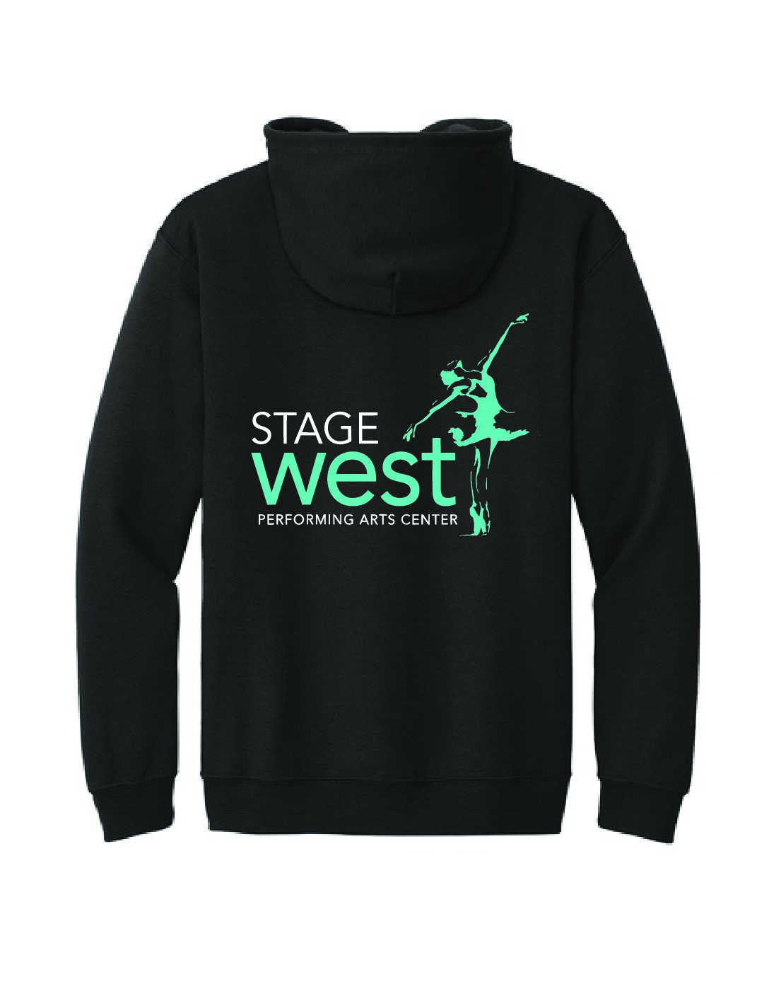 Black Full Zip Screen Printed Unisex Hoodie